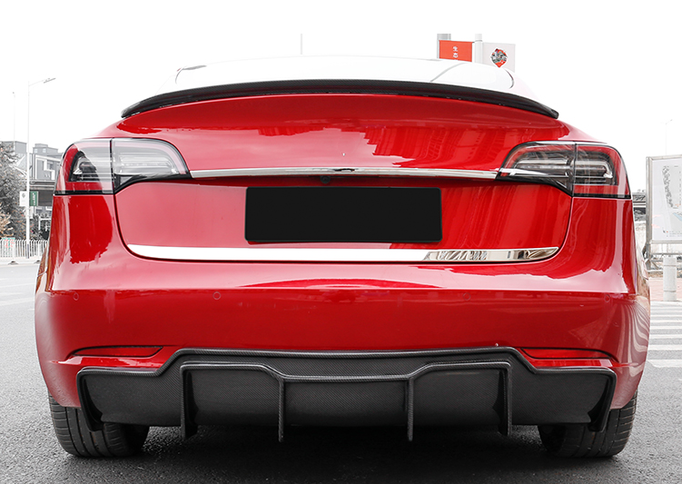 2020 Rear Diffuser For Tesla Model 3 2017 2018 2019 2020 Carbon Fiber