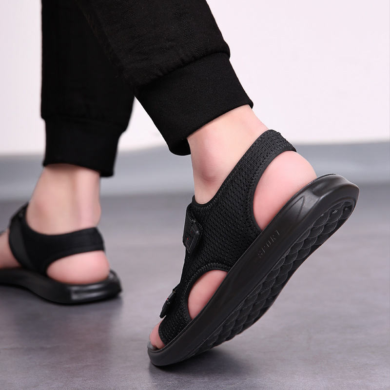 

Summer Sandals Men 2020 New Outdoor Wear Slippers Men's Casual Beach Shoes Trend Rubber Sole Male Sandals And Slippers, Black