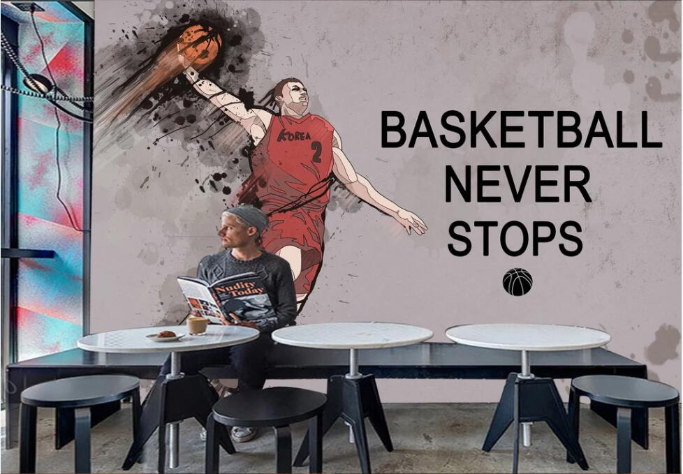 

3d wallpaper custom photo mural on the wall Street Basketball Fashion Bar Cafe background home decor photo wallpaper for walls 3 d, Non-woven