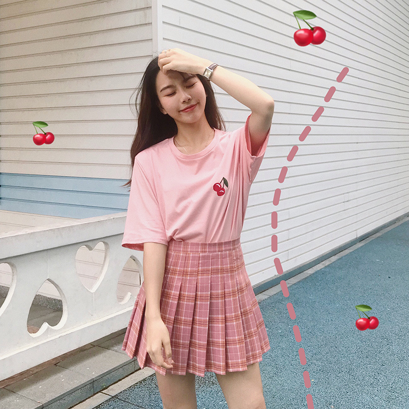 

New Women Skirts Mini Plaid Summer Skirt 2020 High Waist Stitching Student Pleated Cute Sweet Girls Dance Female, Black
