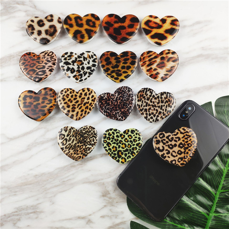 

hot Universal Expandable Phone Grip Shining Leopard Cell Phone Holder 3M glue Finger Flexible Stand For iPhone 11 X 8 7 plus Samsung S9 S10
