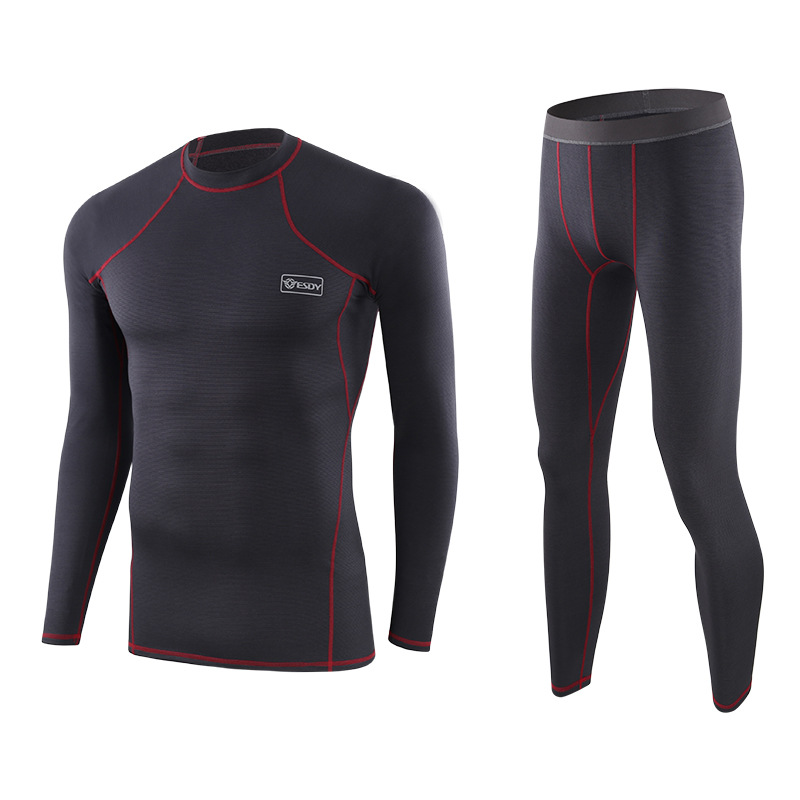 

Men's Seamless Tight Tactical Thermal Underwear Outdoor Sports Breathable Training Cycling T Shirts Thermo Underwear Long Johns, Khaki