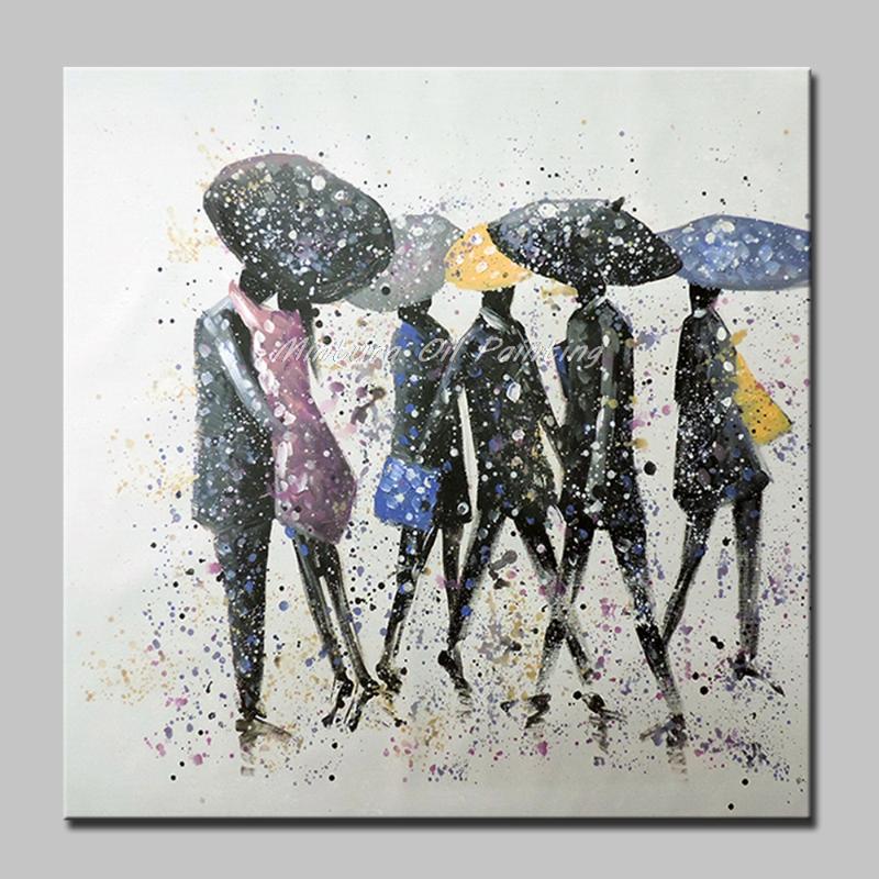 

Arthyx Art Hand Painted Abstract Figure Oil Paintings on Canvas Modern Wall Art Picture For Living Room Home Decoration No Frame