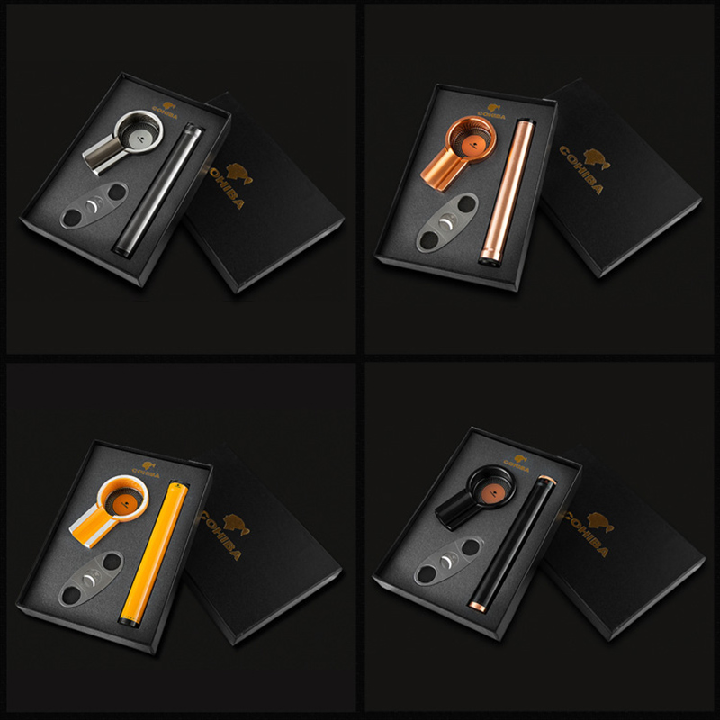 

COHIBA Alloy Tube With Humidifier Ashtray Cutter Set