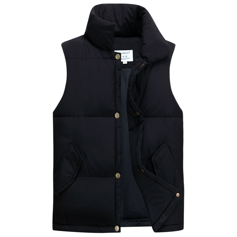 

Men Waistcoat Casual Fashion Waistcoat Men's Autumn and Winter Short Cotton Warm Coat Fashion, Black