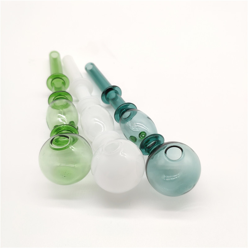 

Hand Smoking Pipe Newest glass oil burner pipe with Approx 14cm Colorful Glass Bowl Thick Pyrex Heady Glass Tobacco Water Pipes