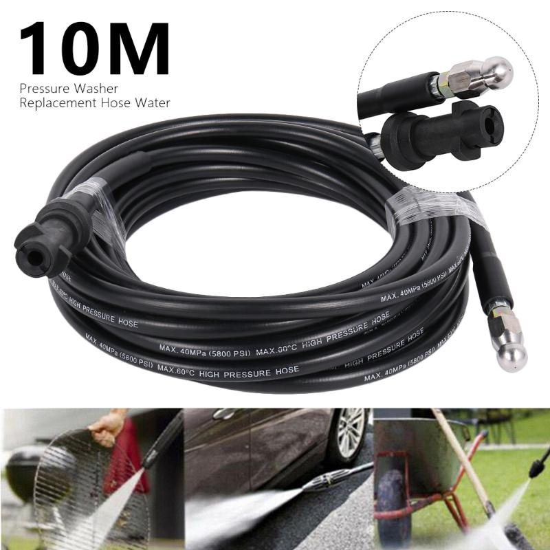 

Watering Equipments 10M Flexible Garden Hose Rubber Pipe High Pressure Washer Water Greenhouse Sewer Drain Cleaning Cleaner, Black