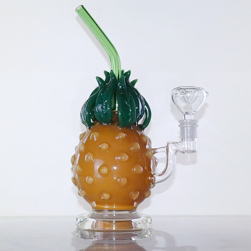 

11 inch Pineapple theme glass water bongs glass oil burner pipe water bongs honeycomb bong 14mm female joint