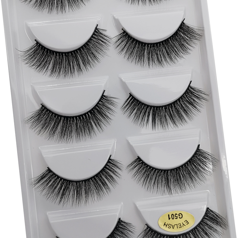 

5 Pairs 3D Mink Makeup Lashes Natural Long Fake Eyelashes Volume Mink Eyelashes Faux False Wispy Lashes
