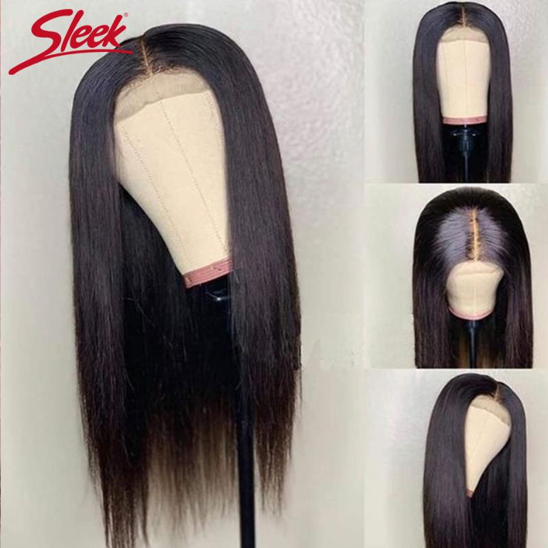 

Sleek Peruvian Straight 4x4 Lace Human Hair Wigs 10-26 Inch Natural Remy Long Wigs 180% Density Pre Plucked With Baby Hair, Natural color
