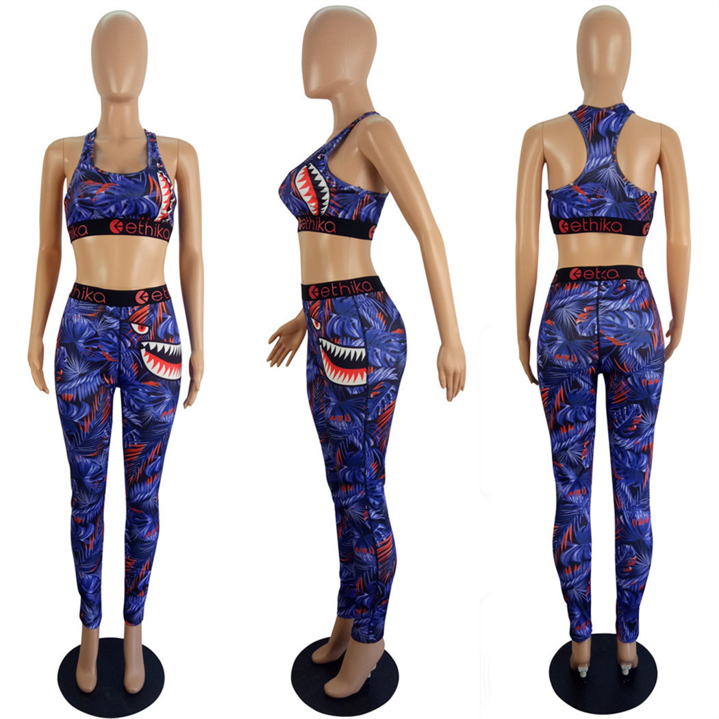 Ethika Women Designer Sexy Swimsuit Crop Top Vest + Swim Pants Trunks