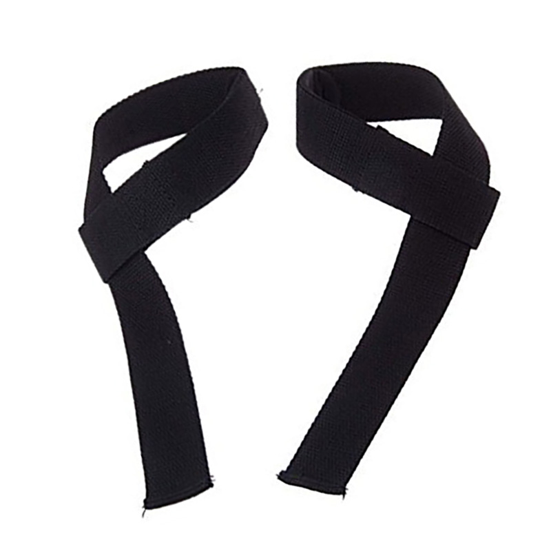 

2 BLACK Wear-resistant NEOPRENE-PADDED WEIGHT LIFTING STRAPS Wrist Wraps NO-SLIP