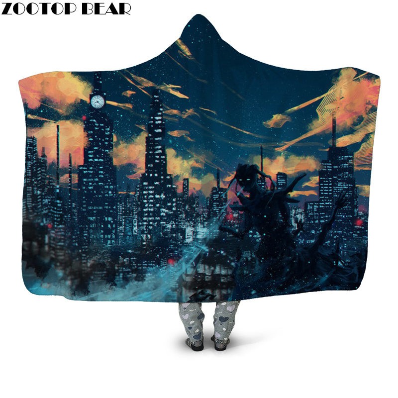 

Movie Game Hooded Blanket Adult Popular Fashion Quilts Casual Wearable Sofa Plush Wearable Fleece Throw Blanket Home Office