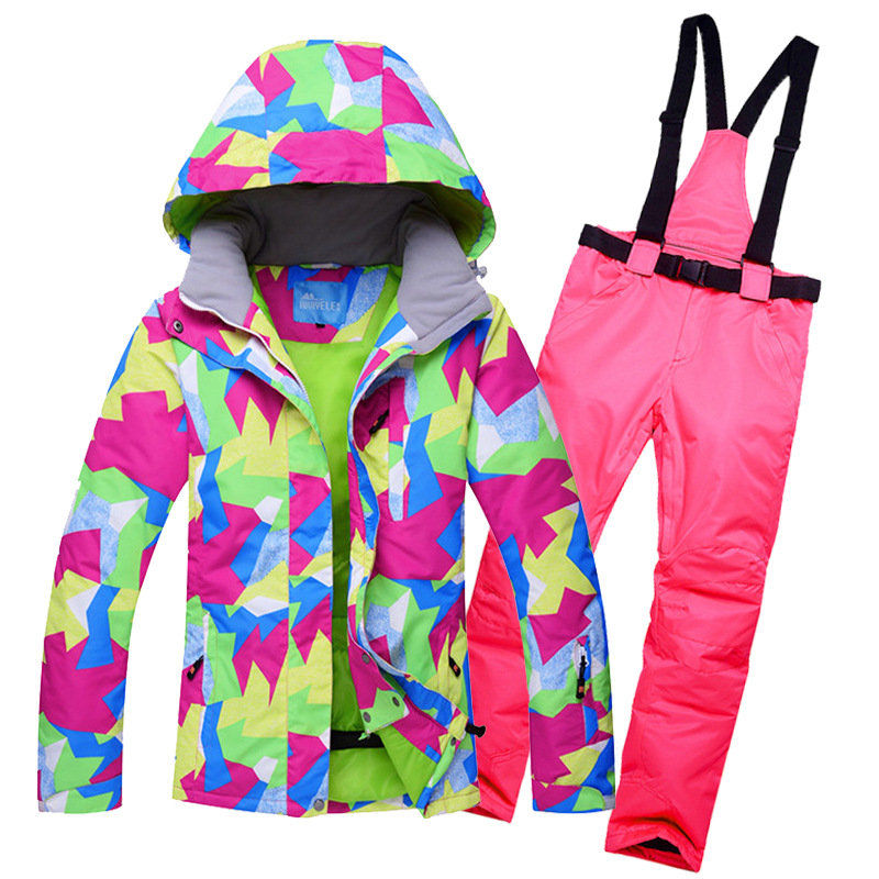 

Loss Clearance Wholesale Ski Suits Women Suit Wind and Water-Resistant Thick Warm Winter Outdoor Ski Suit ku tao zhuang, Yellow green camouflage green