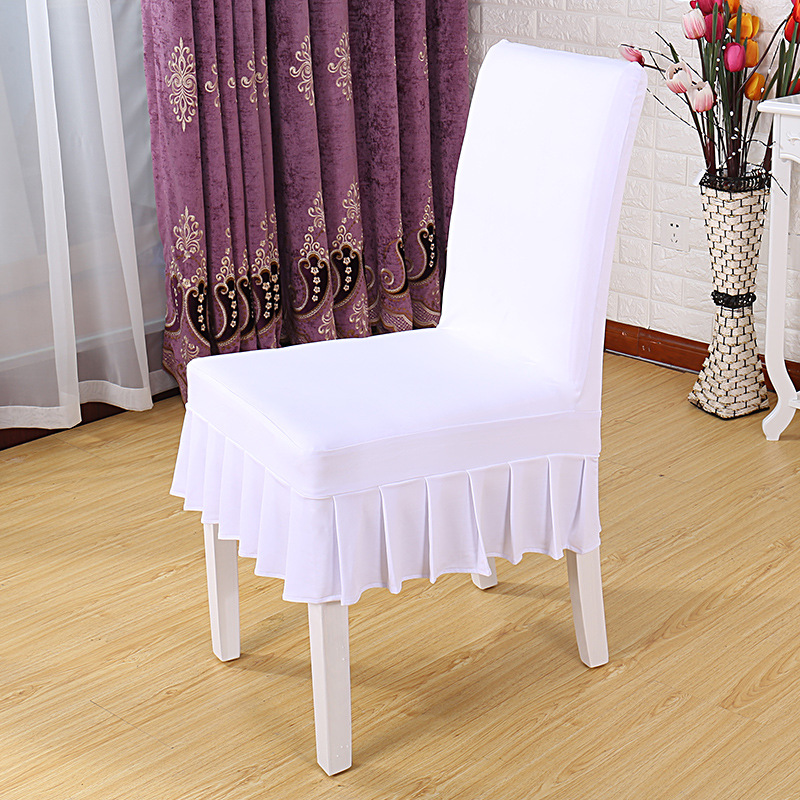 

Solid Color Versatile Skirt Hotel Chair Cover Hotel Wedding Banquet Restaurant Skirt Chair Cover Stool Set