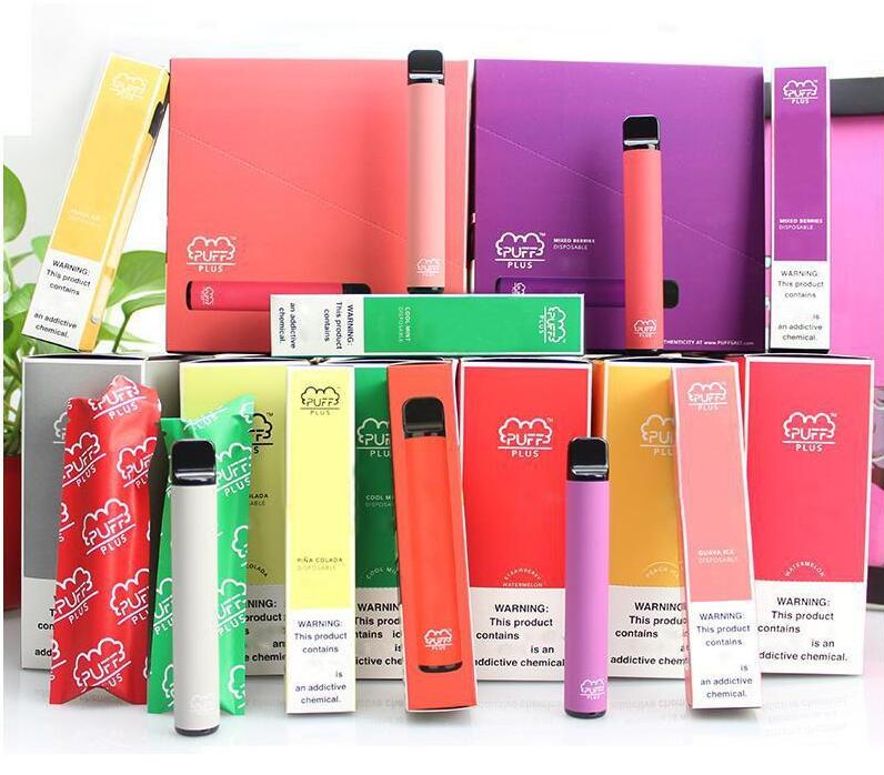 

E-cigarette Kits 35 colors PUFF BAR PLUS 800Puffs Disposable Vape Pen 550mAh Battery 3.2ml Pods Cartridges Pre-Filled e Cigs, Multi