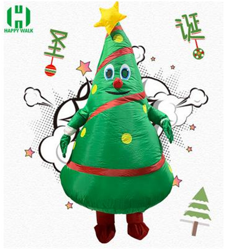 

Christmas Decorations Style Walking Tree Cartoon Doll Costume Inflatable Santa Claus Dress Up Props Funny Mascot Clothes