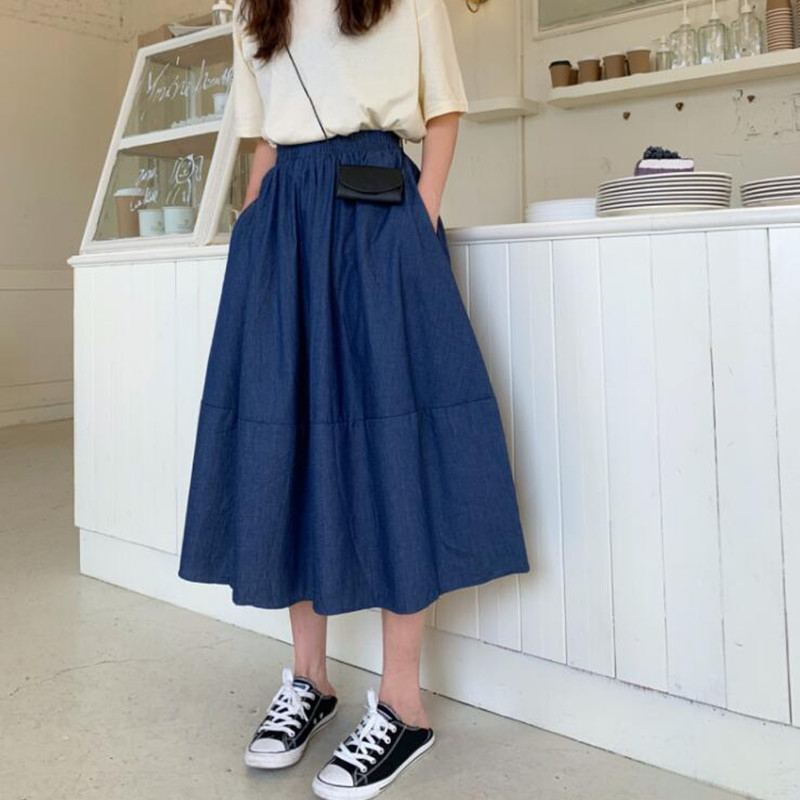 

Blackday Womens Skirt Vintage Clothes Ripped Denim Long Skirts Blue Harajuku Summer High Waist Streetwear 2020 flowy Fashion Spring
