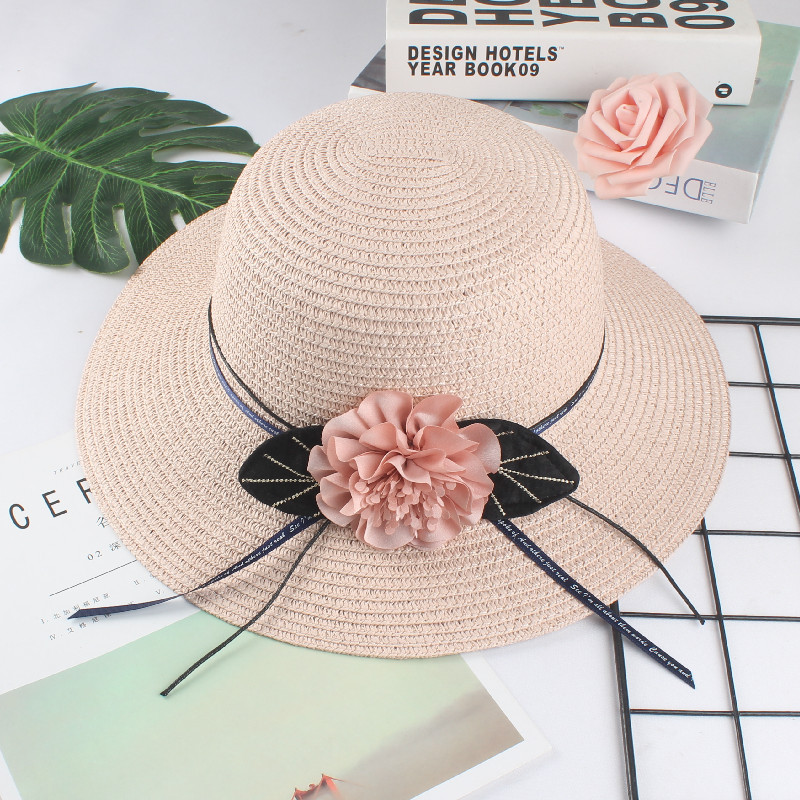 

Wide Brim Hats Ladies Straw Hat Outdoor Travel Fashion Vacation Fisherman Beach Flower Sunshade