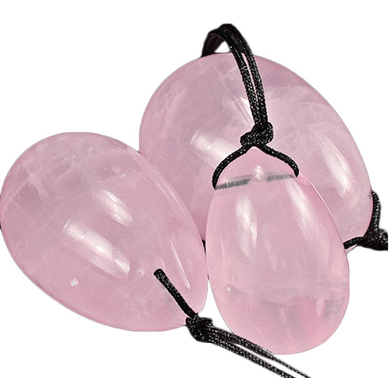 Natural Rose Quartz Crystal Eggs Crystal Yoni Egg for Women Kegel Exercise Vaginal Balls Massager Sex Toys-image-564929767