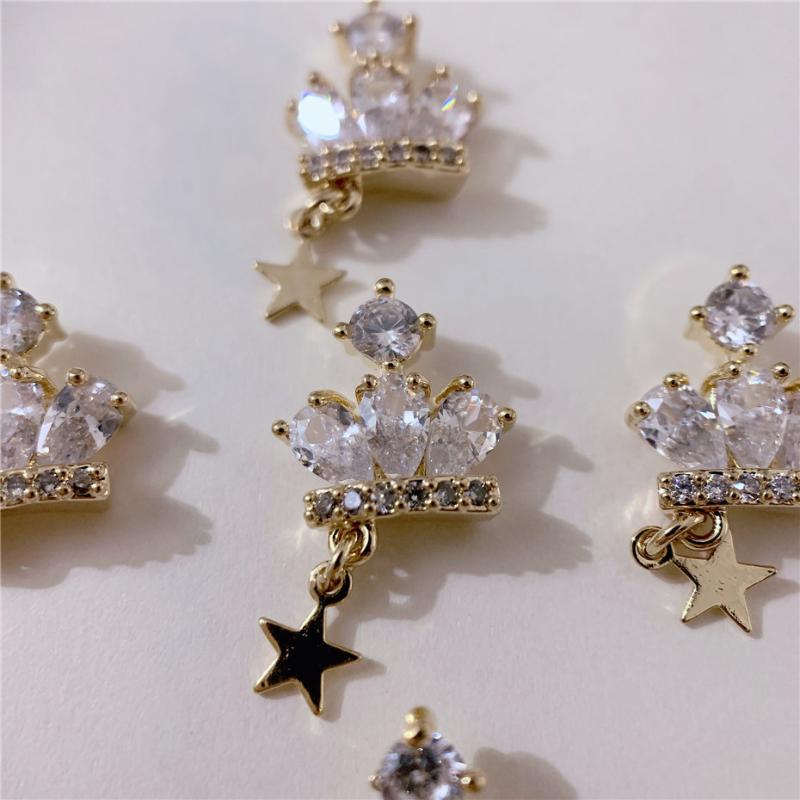 

5pcs Luxury TN3768 Crown alloy Zircon Nail Art Crystals Rhinestones decor jewelry supplies nails accessories decorations charms