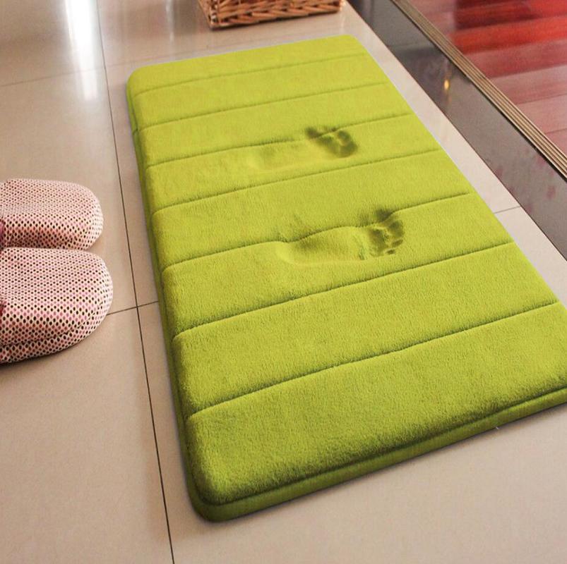 

bathroom carpet Memory cotton 50*80cm bathroom mat horizontal stripe carpet absorbent non-slip mat, Yellow