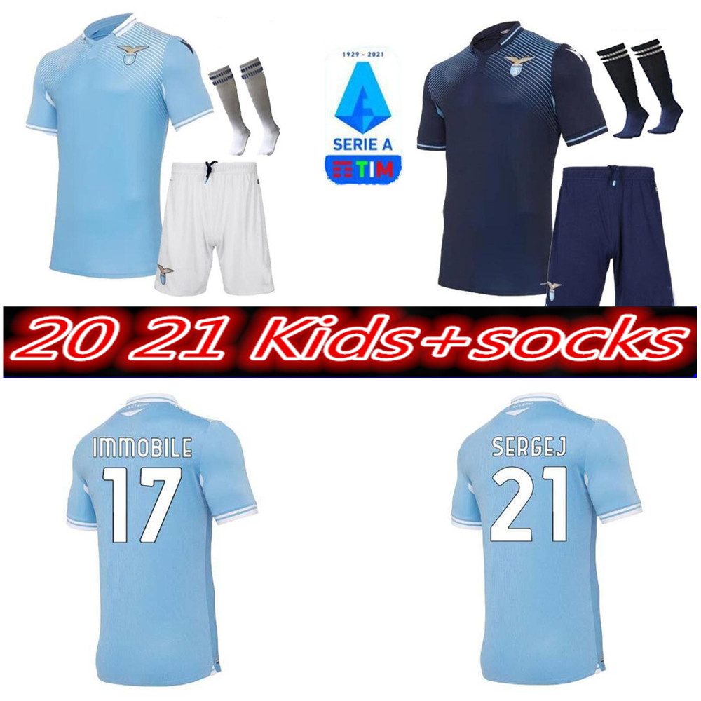 

Men+kids kit 20 21 LAZIO Soccer Jerseys 2020 2021 HOME Third IMMOBILE LULIC LUIS ALBERTO SERGEJ Football Shirt camisetas de futbol, Colour 3