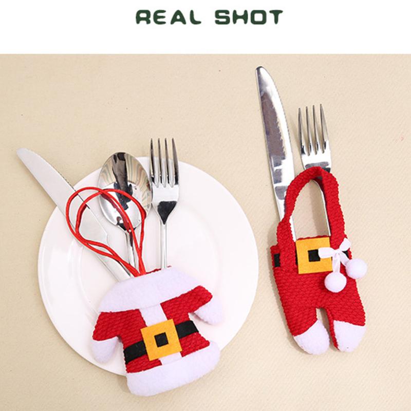 

Christmas Decorations Tableware Set Small Clothes Pants Desktop Decoration For Home Drop