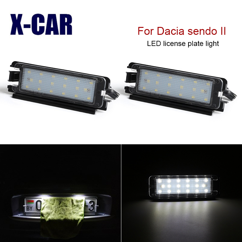 

2pcs Error Free LED license plate lights Number plate lights For Dacia sendero II 2012-2020 Car accessories, As pic