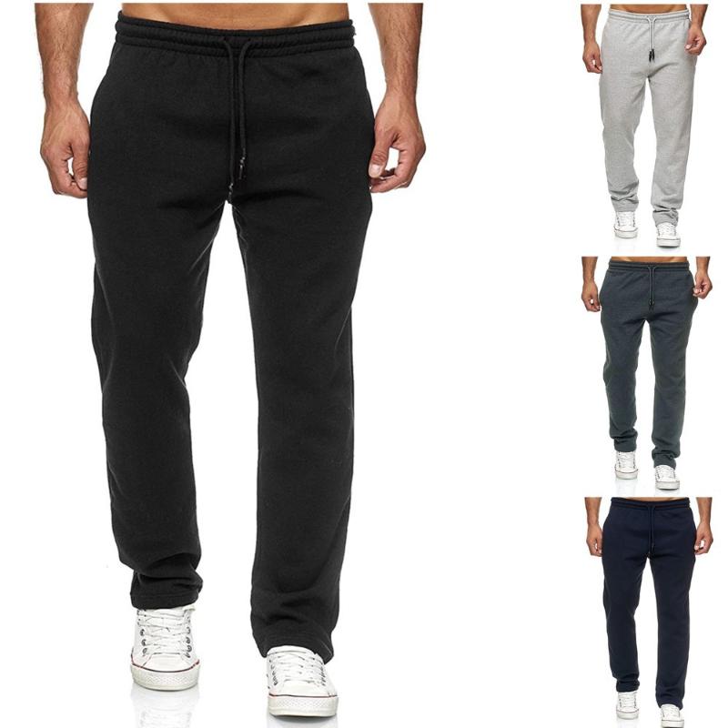 

QNPQYX Jogging Cotton Men Sweatpants Long Track Pants Sports Men Straight Pants Basketball Run Jogging Fitness Trousers, Black