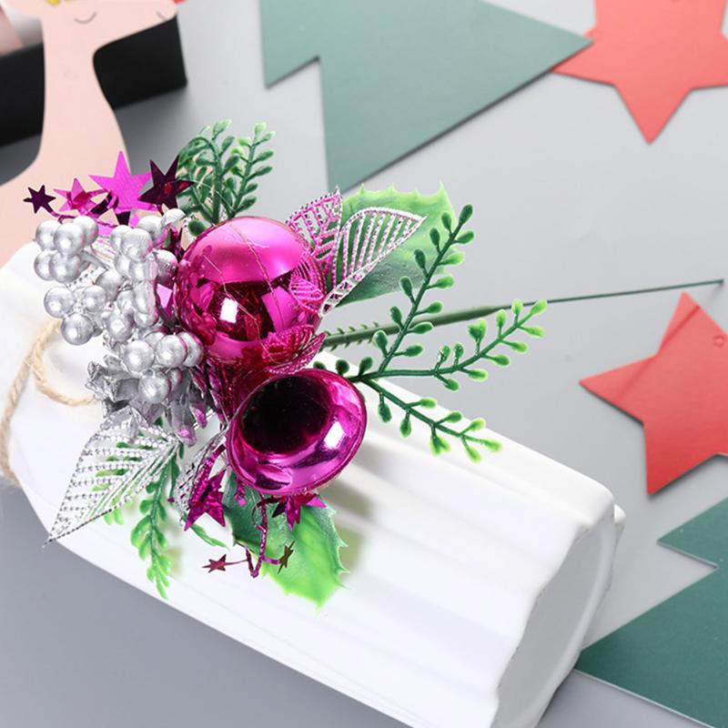 

Christmas Decorations 10pcs DIY Fake Stems Party Decoration Home Leaf Artificial Fruit Branches Tree Ornament Festival Wedding Po Prop