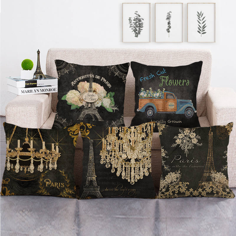 

45cm*45cm dark backbound design linen/cotton throw pillow covers couch cushion cover home decorative pillow covers