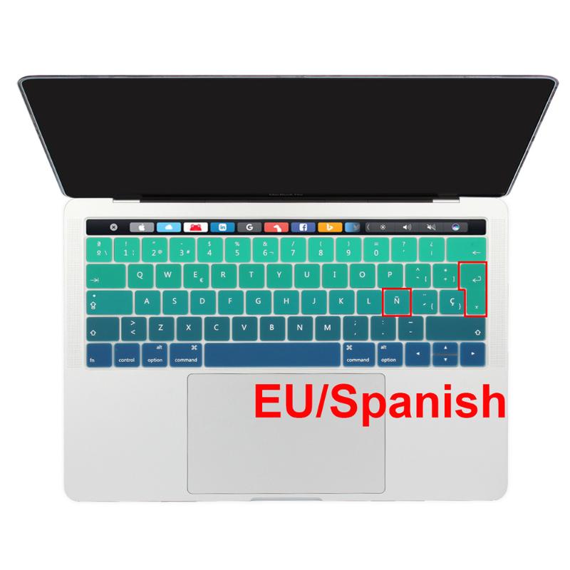 

EU Spanish Language Silicone Keyboard Cover Skin Protector For 2020 2020 Pro 13 15 with Touch Bar Retina Pro 13.3" 15.4