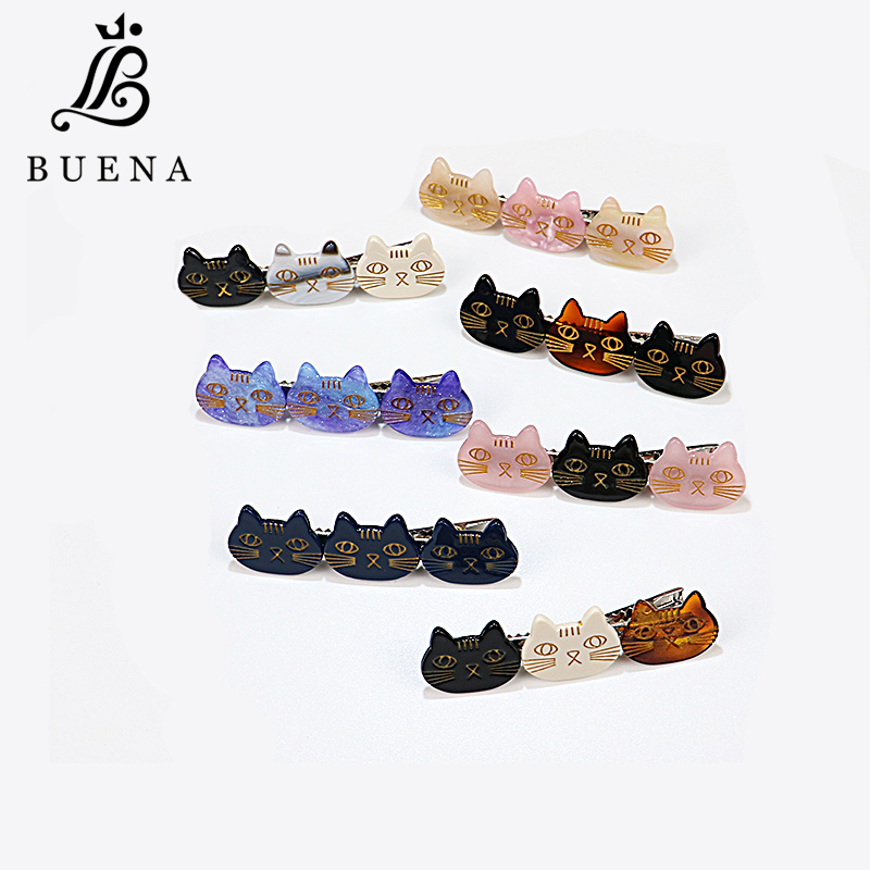 

Handmade Hair Pins Three Cats A Row Of Girls Hairpin Hot Selling Gift Hair Jewelry Acetate Clips