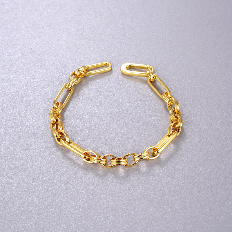 

Classic 18K gold plating bangle wristband Splicing clavicle Women Fashion retro charm love bracelet Hiphop jewelry gifts wholesale with box