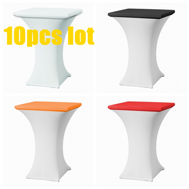 

New Mix Color Lycra Spandex Table Cover Wedding Table Cloth Event Banquet Party Decoration, White and green