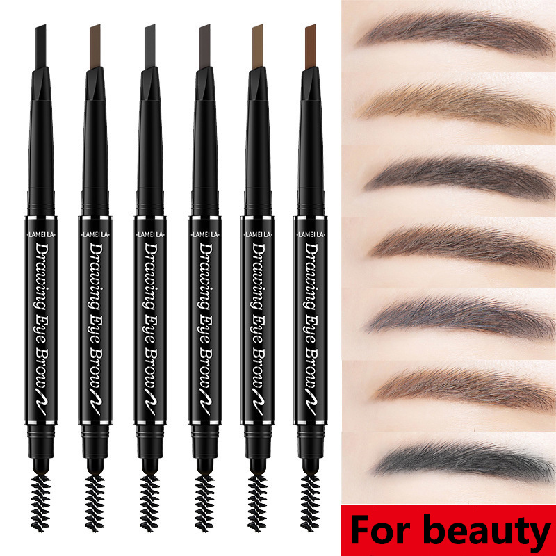 

Eye Brow Tint Cosmetics Natural Long Lasting Paint Tattoo Eyebrow Waterproof Black Brown Eyebrow Pencil Makeup Set, 04-grey brown