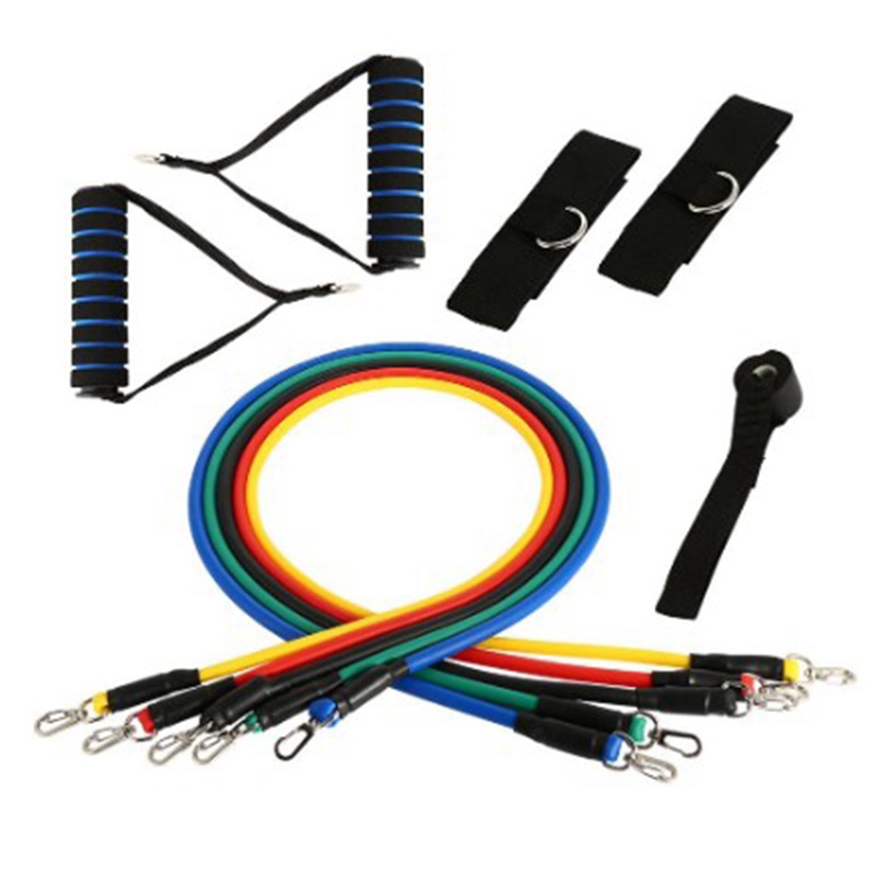 

11Pcs Resistance Bands Yoga Pilates Fitness Equipment Elastic Pull Rope Workout Latex Tube Set