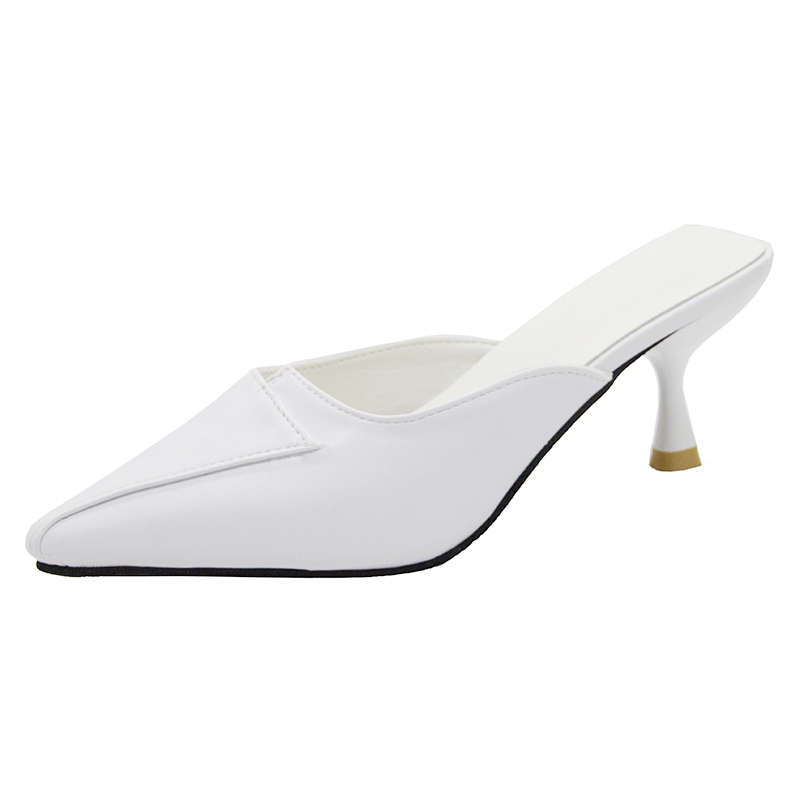 

PU Leather High heels pumps women shoes 2020 Summer shoes women Fashion Pointed Square heel sandals Slip-On Casual, Orange