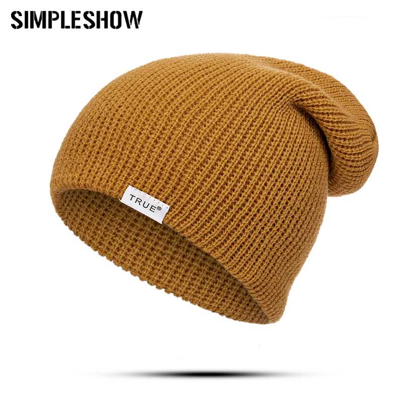 

Fashion Women Winter Beanies Knitted Colorful Warm winter Hat Black Cotton Solid Casual Skullies Outdoor Caps Couple Hats