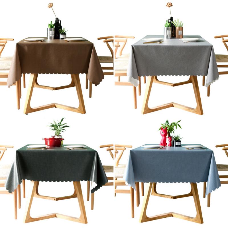 

1pcs Pvc Tablecloth Rectangular Oilcloth On Table Cloth Waterproof Plastic Tablecloth For Table For Home And Kitchen No Wash New, Blue