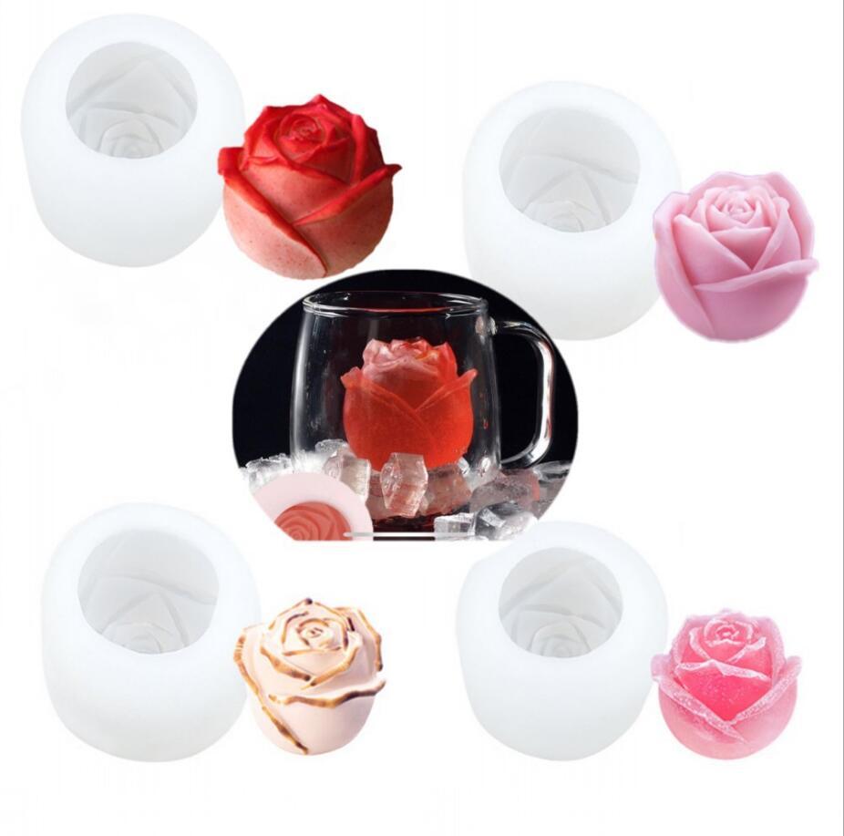 

3D Rose Ice Cube Mold,Silicone Mold DIY Whiskey Ice Ball Ice Mold,Aroma Candle Mold