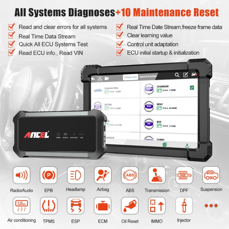 

ANCEL X7 OBD2 Scanner Bluetooth Full System Auto Scanner Professional Car Diagnostics Tools DPF EPB IMMO Airbag Multi-language