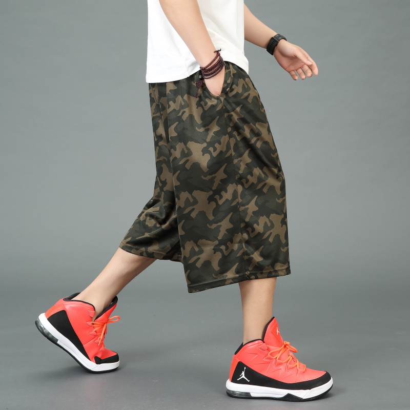 

New Arrival Fashion Men Stretch Loose Running Shorts Summer Casual Elastic Waist Knee Length Print Plus Size  2XL 3XL 4XL, 1901