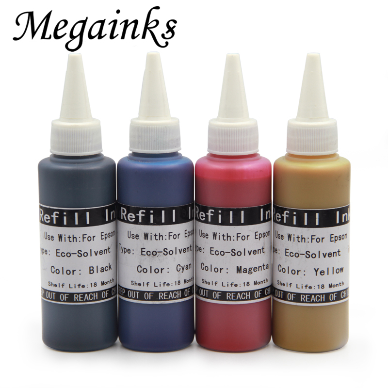 

6 Pcs 100ML Eco Solvent Ink for 1390 1400 1410 1430 L366 L310 L350 L355 L800 L801 L805 L810 L850 L1300 L1400 L1800 Printer