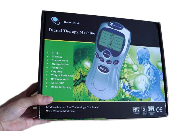 LCD Tens Unit Acupuncture Digital Therapy Machine Massager Pain Therapy +4 pads+4-way wires with AC Adapter-image-565631943