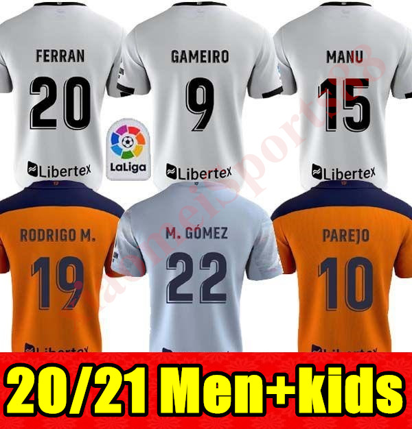 

20 21 valencia soccer jersey 2020 2021 GUEDES GAMEIRO camisetas de futbol RODRIGO M. Florenzi M.Gomez Men kids kit football shirts, Men away size s-xxl
