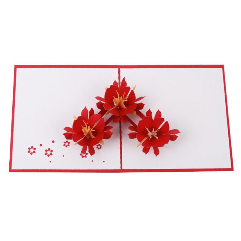 

Three-Dimensional Innovative 3D Hollow Greeting Card Christmas Postcard Handmade Custom Birthday Home Decoration Flower Series