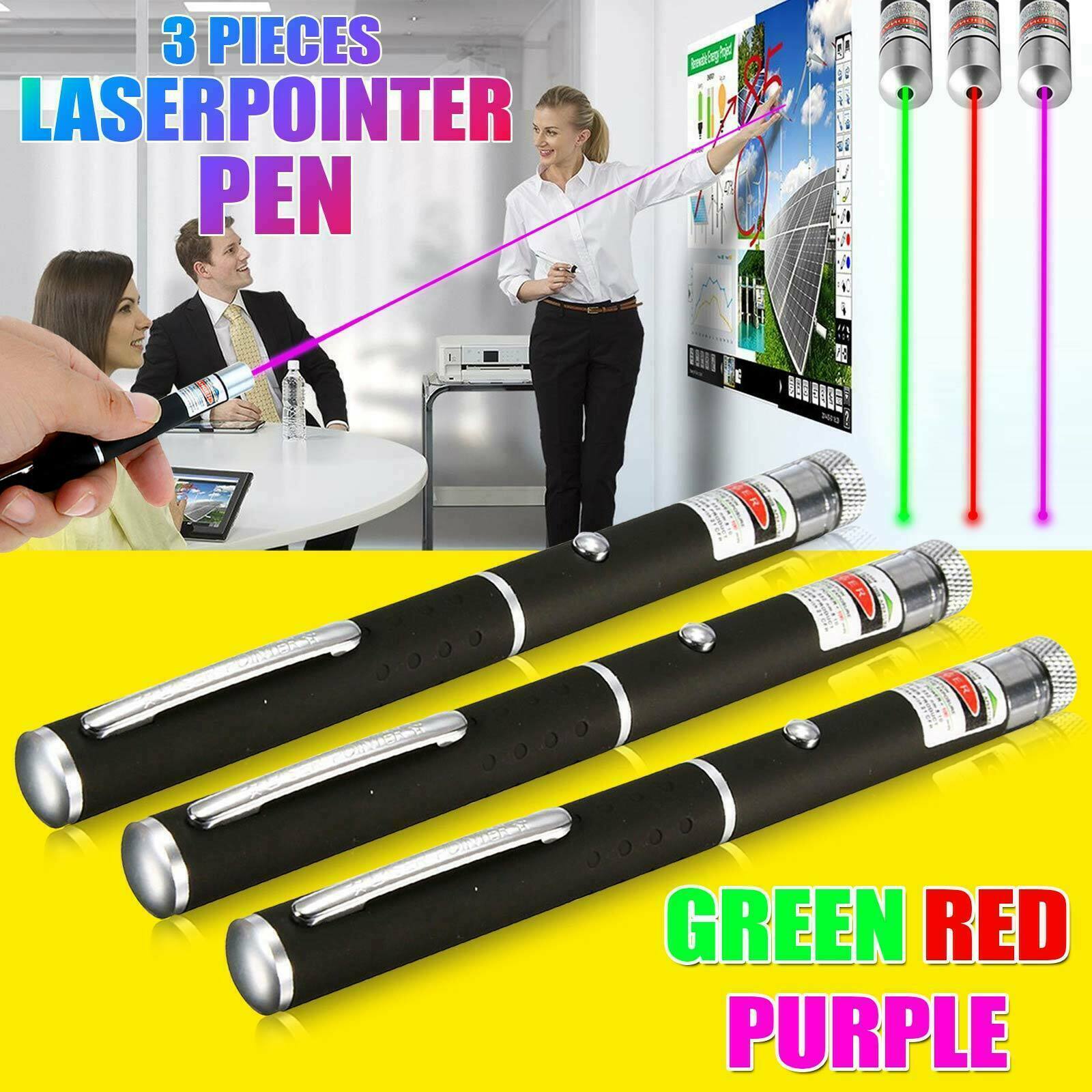 

3Colors 900Miles Green&Red&Blue Violet Laser Pointer Pen 650/532/405nm Powerful Visible Lazer Beam Light Cat Toy Light