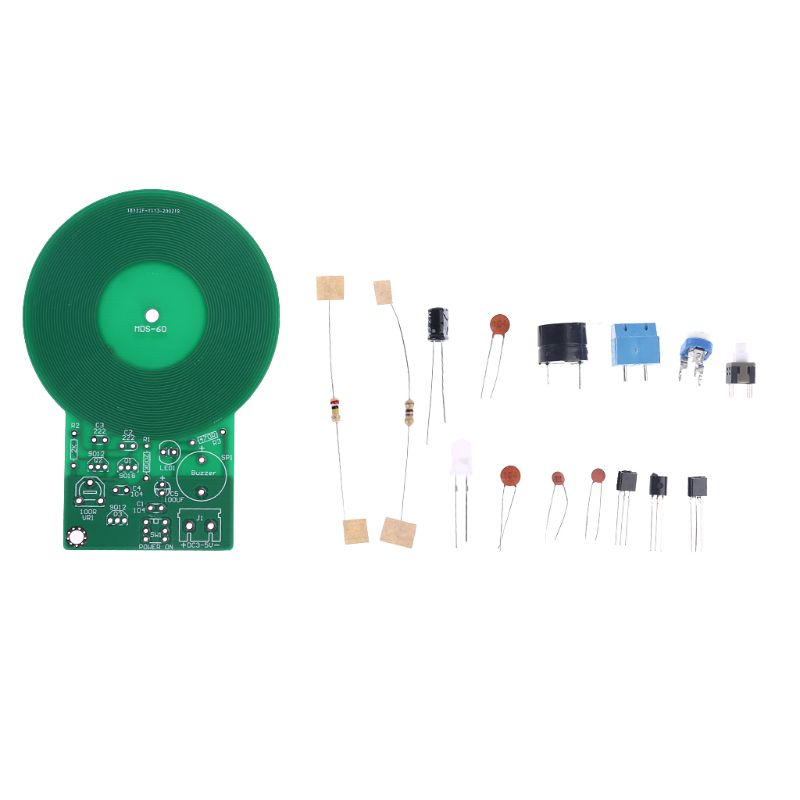 

1Set Metal Detector DC 3V-5V DIY Assembled Electronic Kit Welding Exercise Board for Beginners Tools 9x6.3cm Green Color